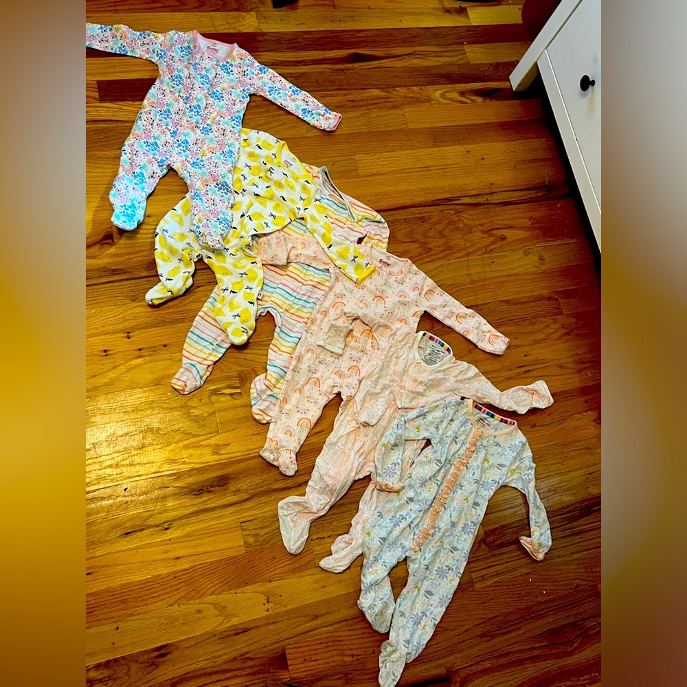 Magnetic me 3-6 month footies - 6 count